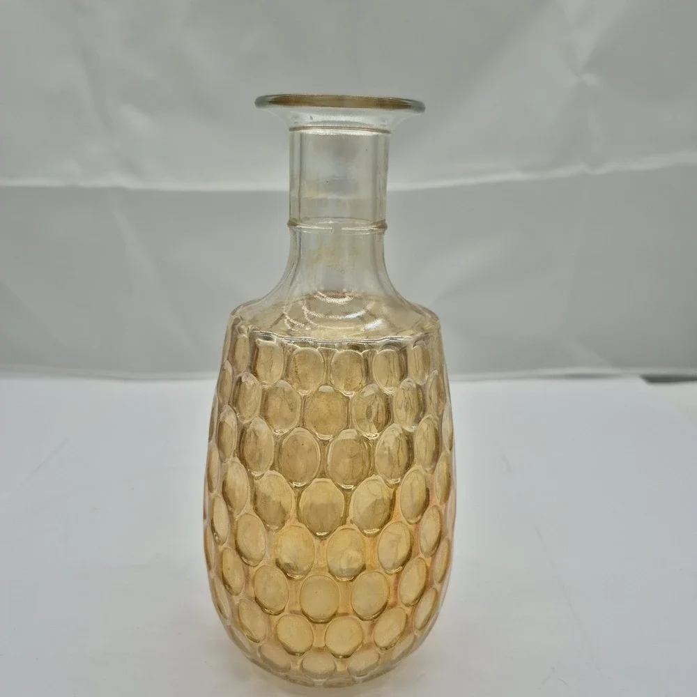 VTG OLD FORESTER Whiskey Decanter Marigold Carnival Glass THUMBPRINT 70s Show